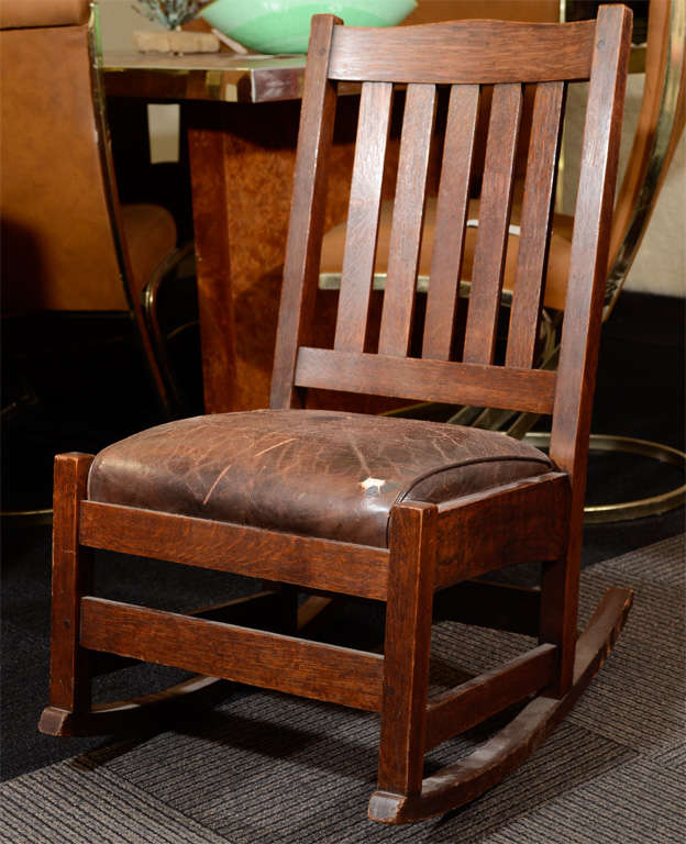 arts and crafts style rocking chair