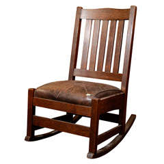 Antique Arts and Crafts Rocking Chair by Stickley