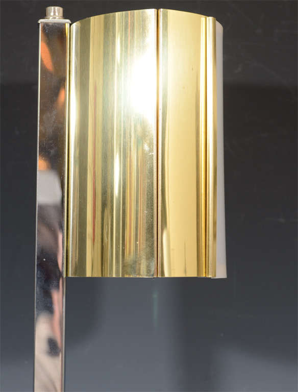 20th Century Pair of Charles Hollis Jones Lucite and Two-Tone Metal Lamps