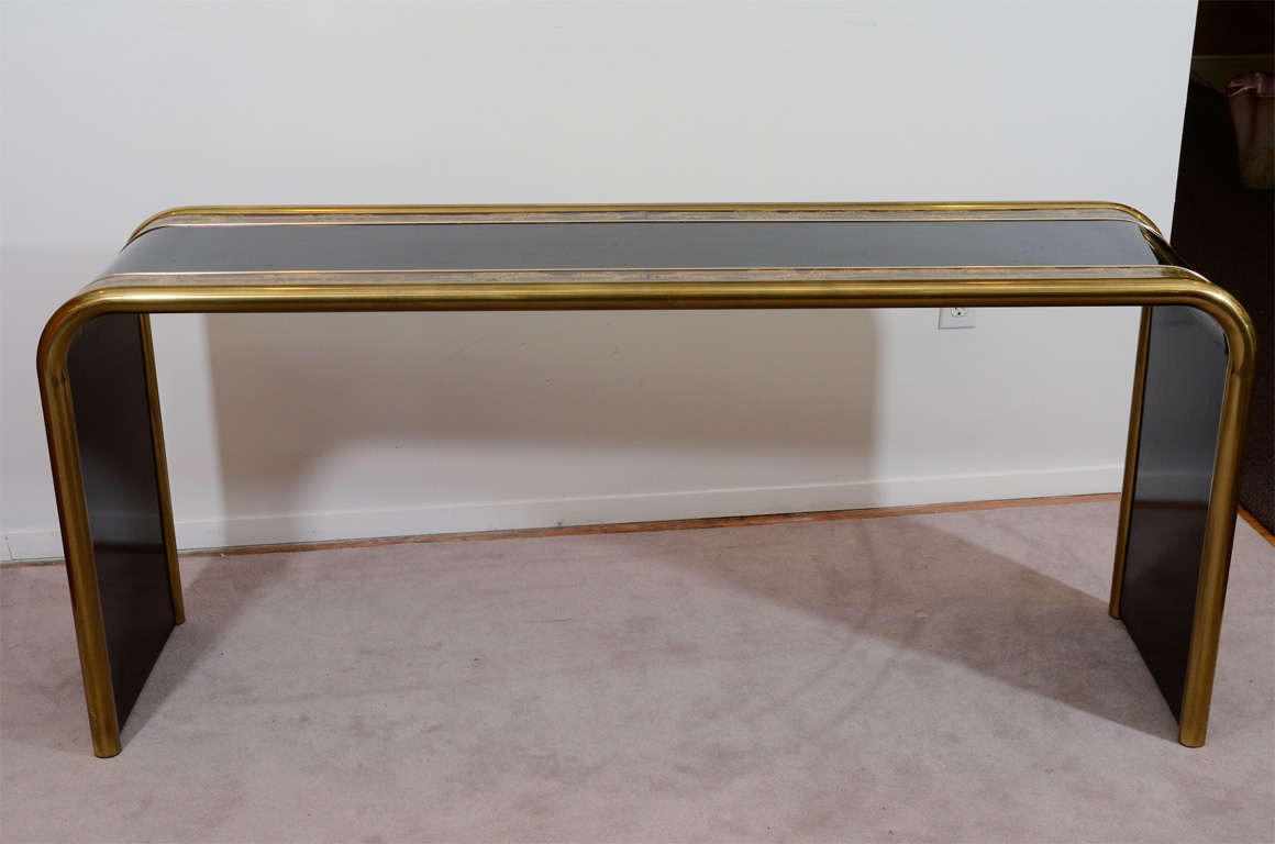 Mid Century Acid Etched Waterfall Console Table by ...