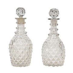 Pair of Cut Crystal George II Decanters