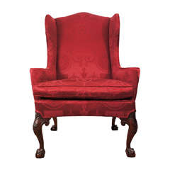 Georgian Chippendale Style Wing Chair
