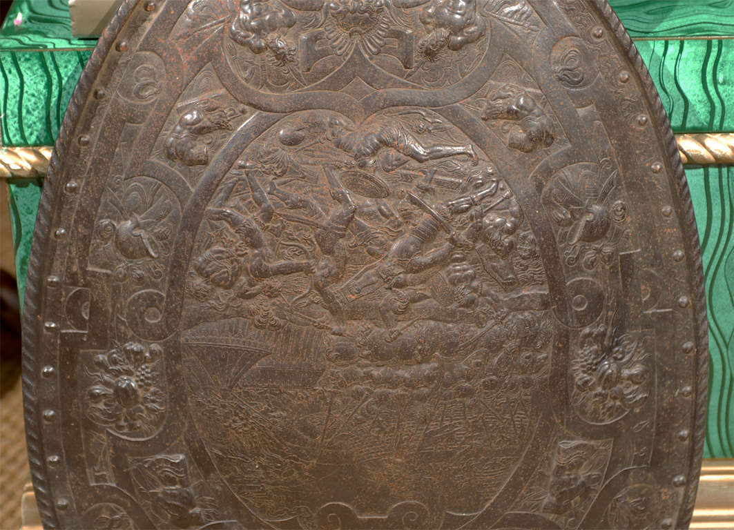 19th Century Bronze Shield In Excellent Condition In Atlanta, GA