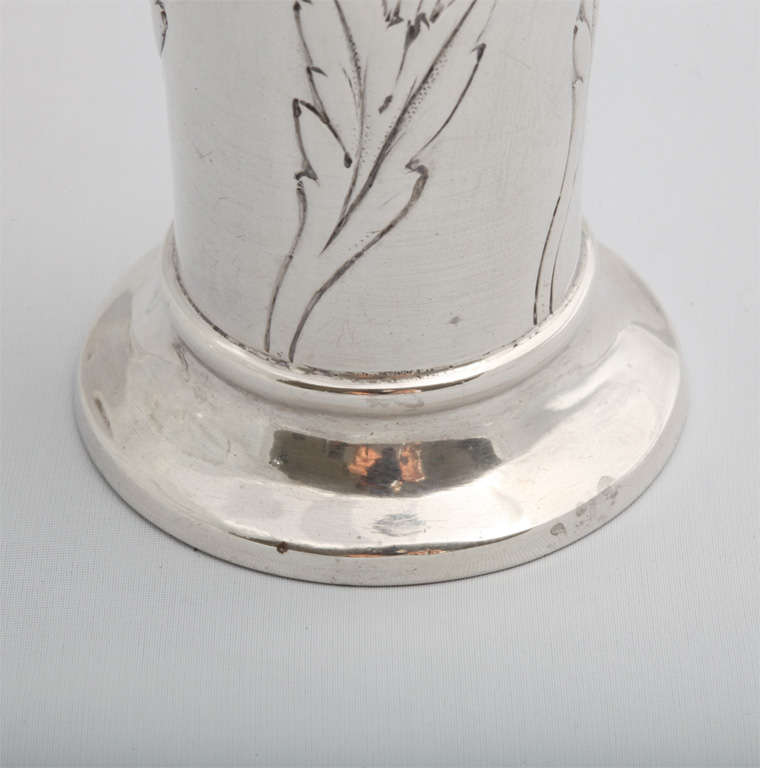 20th Century Art Nouveau Sterling Silver Vase