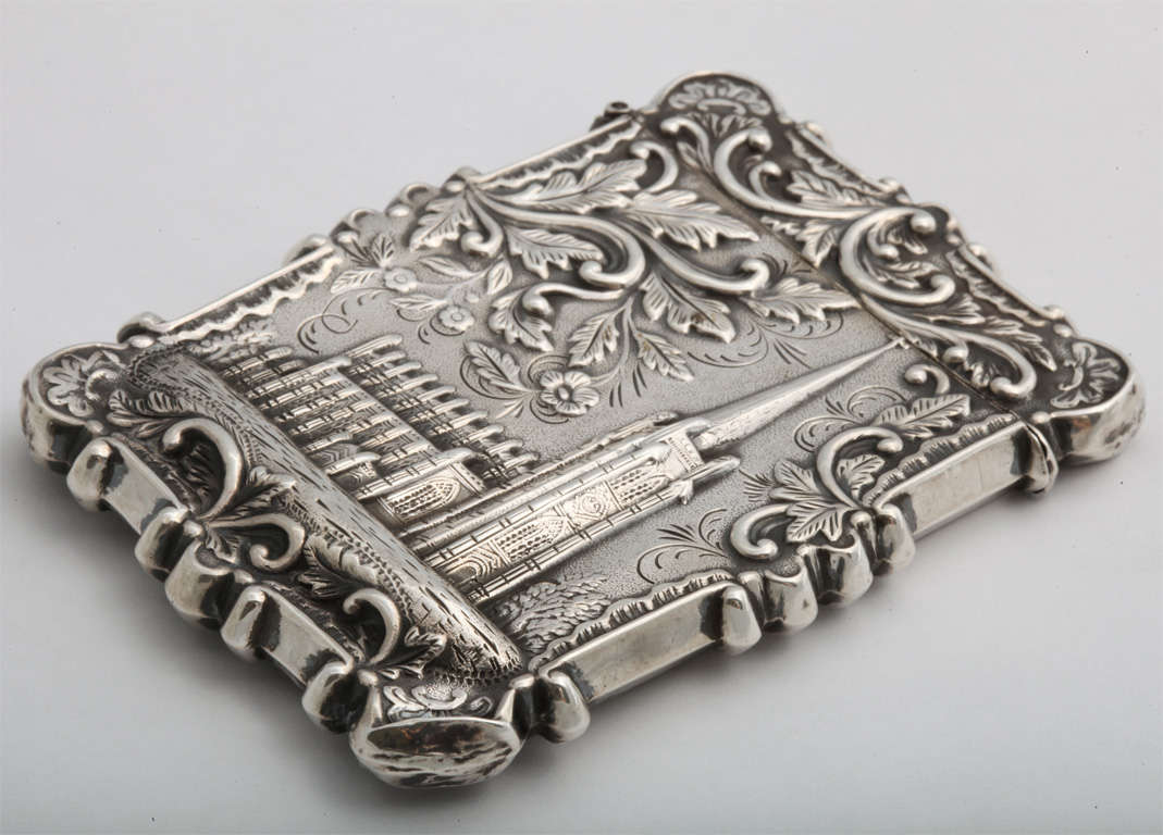 Historic Coin Silver Calling Card Case Depicting the US Capitol 3