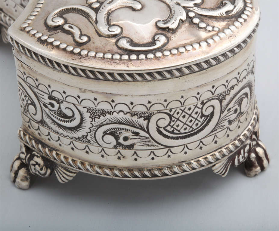 Sterling Silver Footed and Hinged Jewelry Box 2