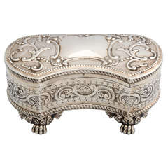 Sterling Silver Footed and Hinged Jewelry Box