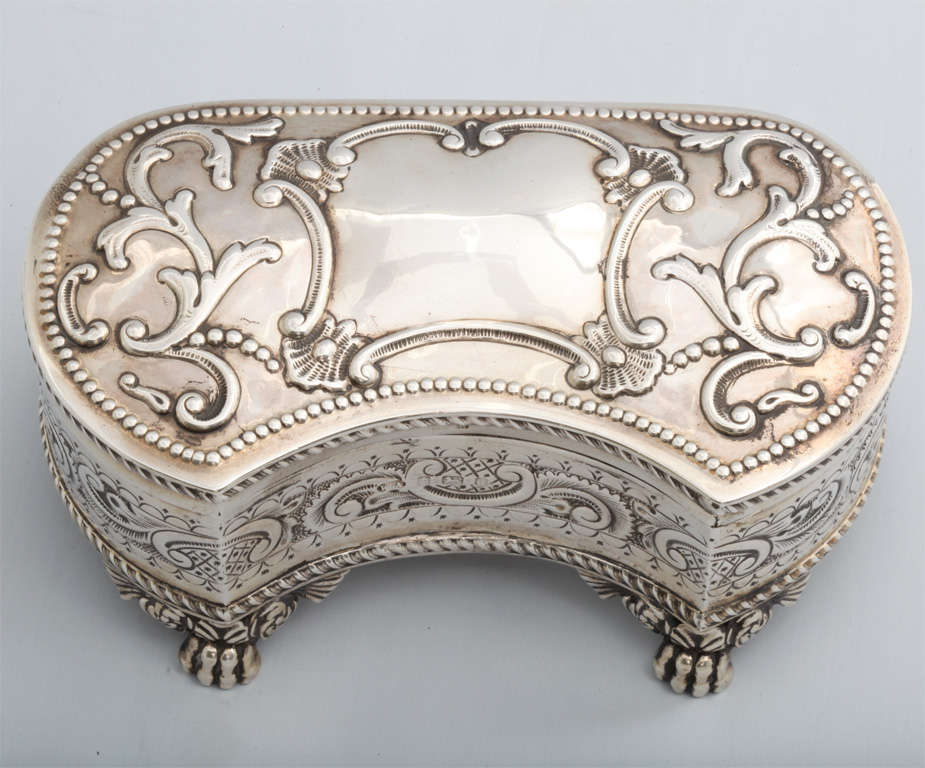 Sterling Silver Footed and Hinged Jewelry Box at 1stDibs
