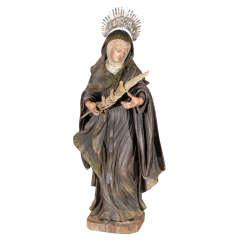 17th c. Carved Wooden Virgin