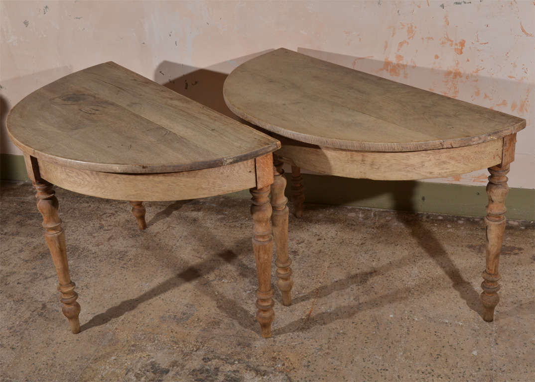 Pair Belgian Demi-lune Tables