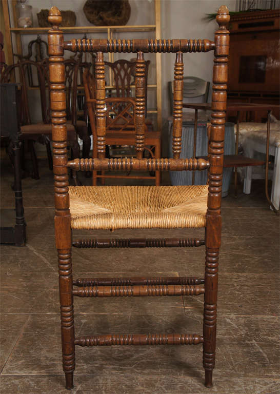 Oak Set of 6 English Turned Leg Chairs