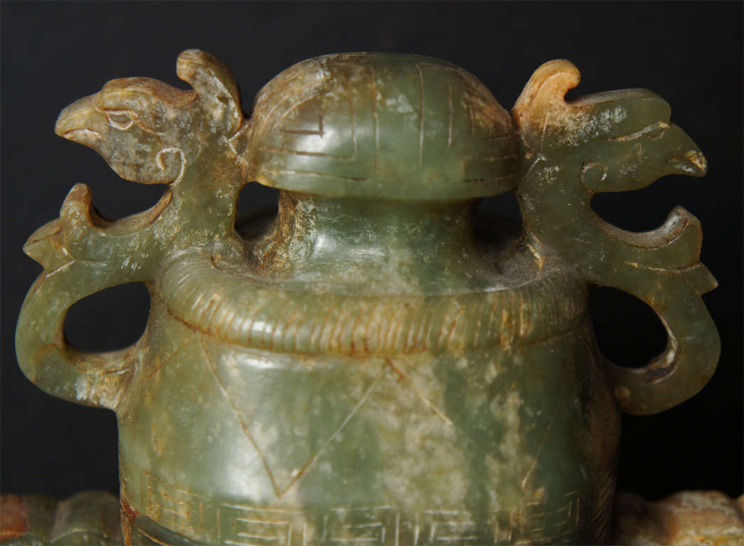 20th Century A late 19th or early 20th C Carved Jade Vase