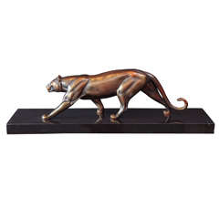 Panther on the Hunt Sculpture in Bronze