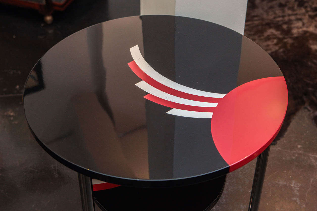 Bauhaus / Deco Side Table in Lacquer In Excellent Condition In Los Angeles, CA