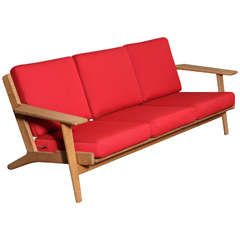 Hans Wegner GE 290/3 Paddle Arm Sofa 8