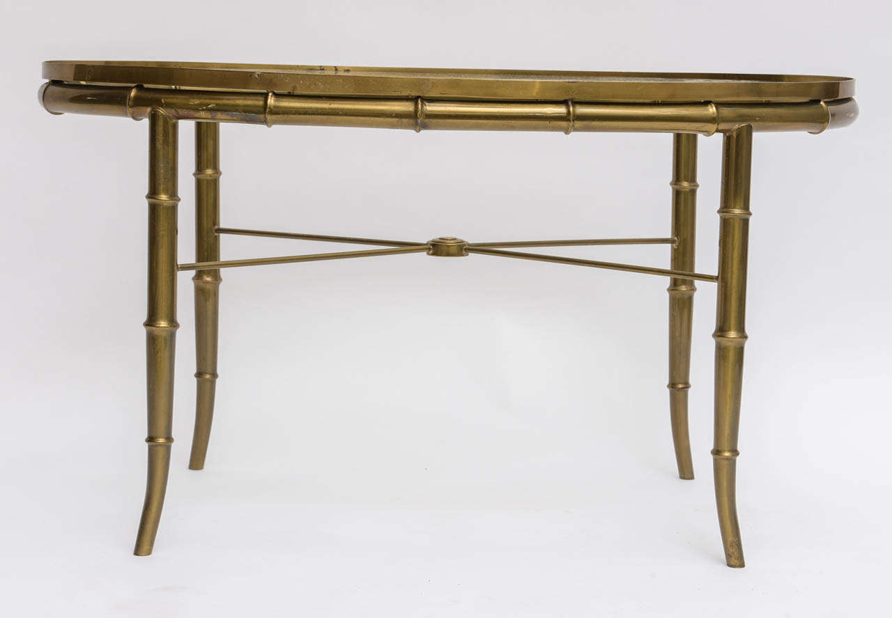 Petite Brass Cocktail Table In Good Condition In West Palm Beach, FL