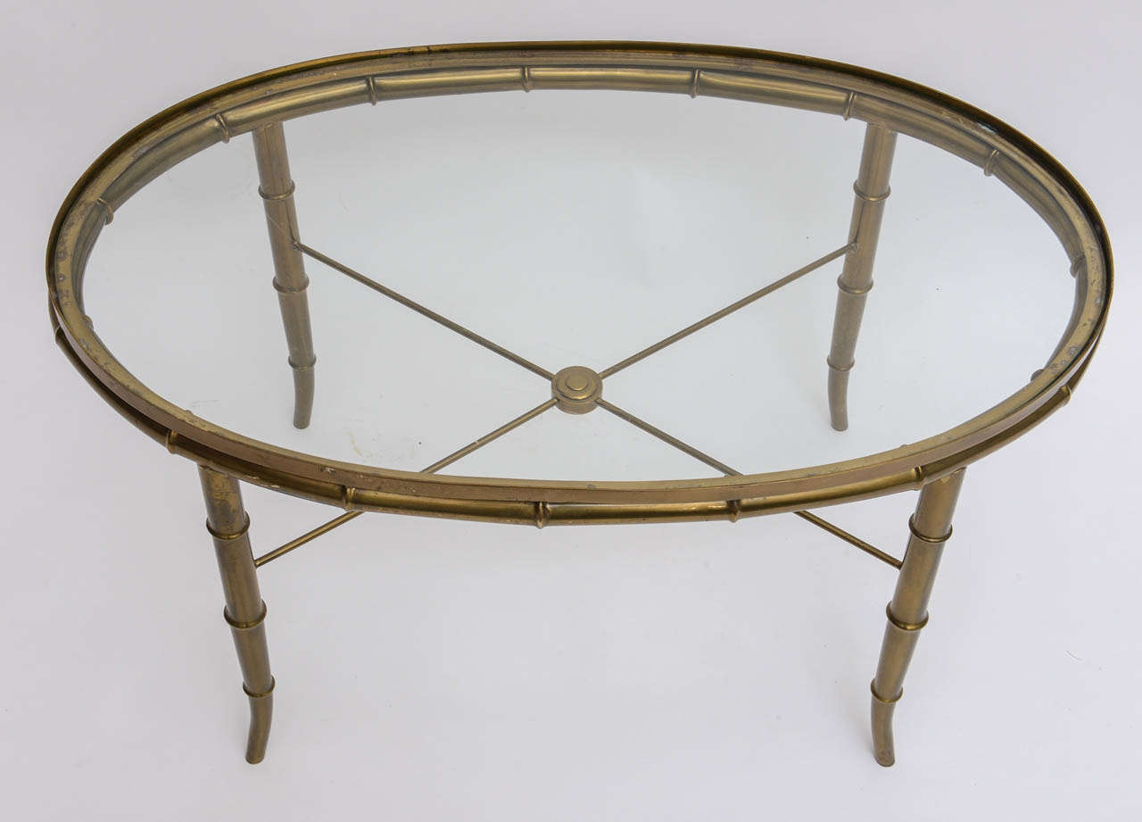 Late 20th Century Petite Brass Cocktail Table