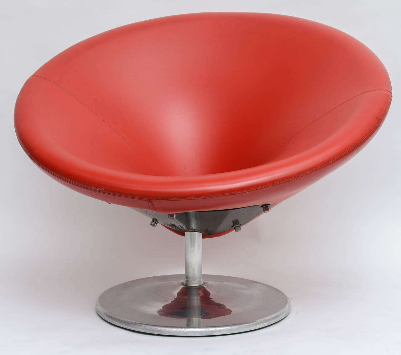 Faux Leather Vintage Saucer Chair