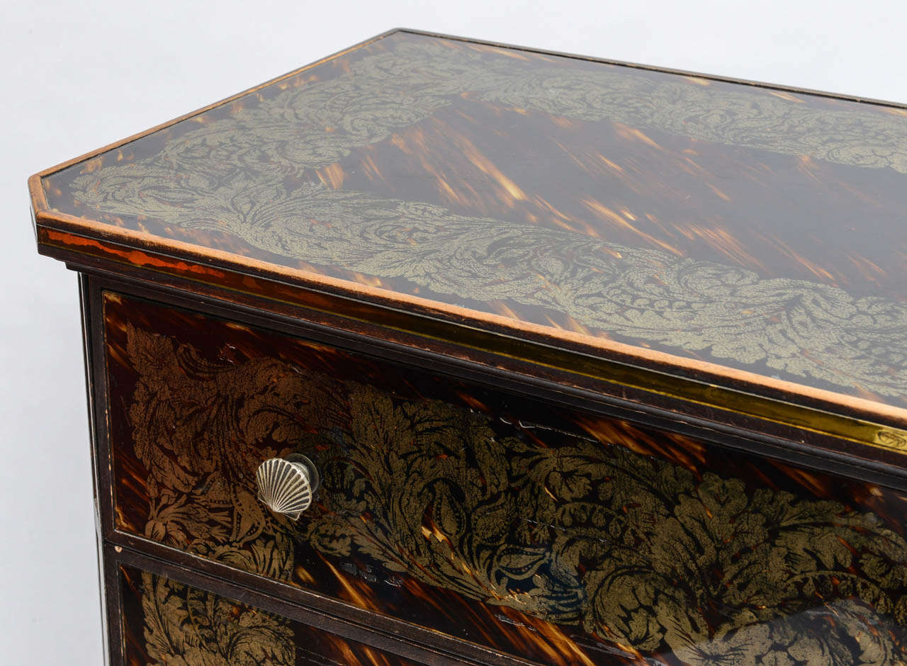 Pair of Eglomise Chest of Drawers / Night Stands at 1stdibs