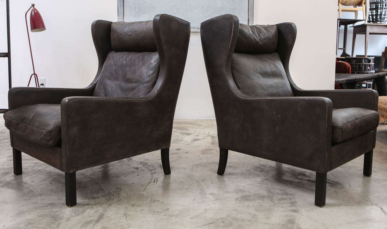 Pair of Danish Wing Chairs, Circa 1960 In Excellent Condition In Los Angeles, CA