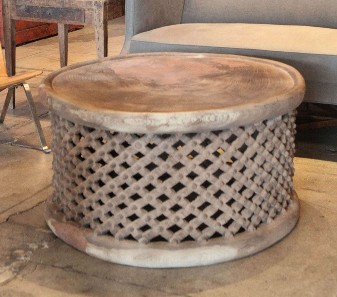 A Group of Large African Sandblasted Tables