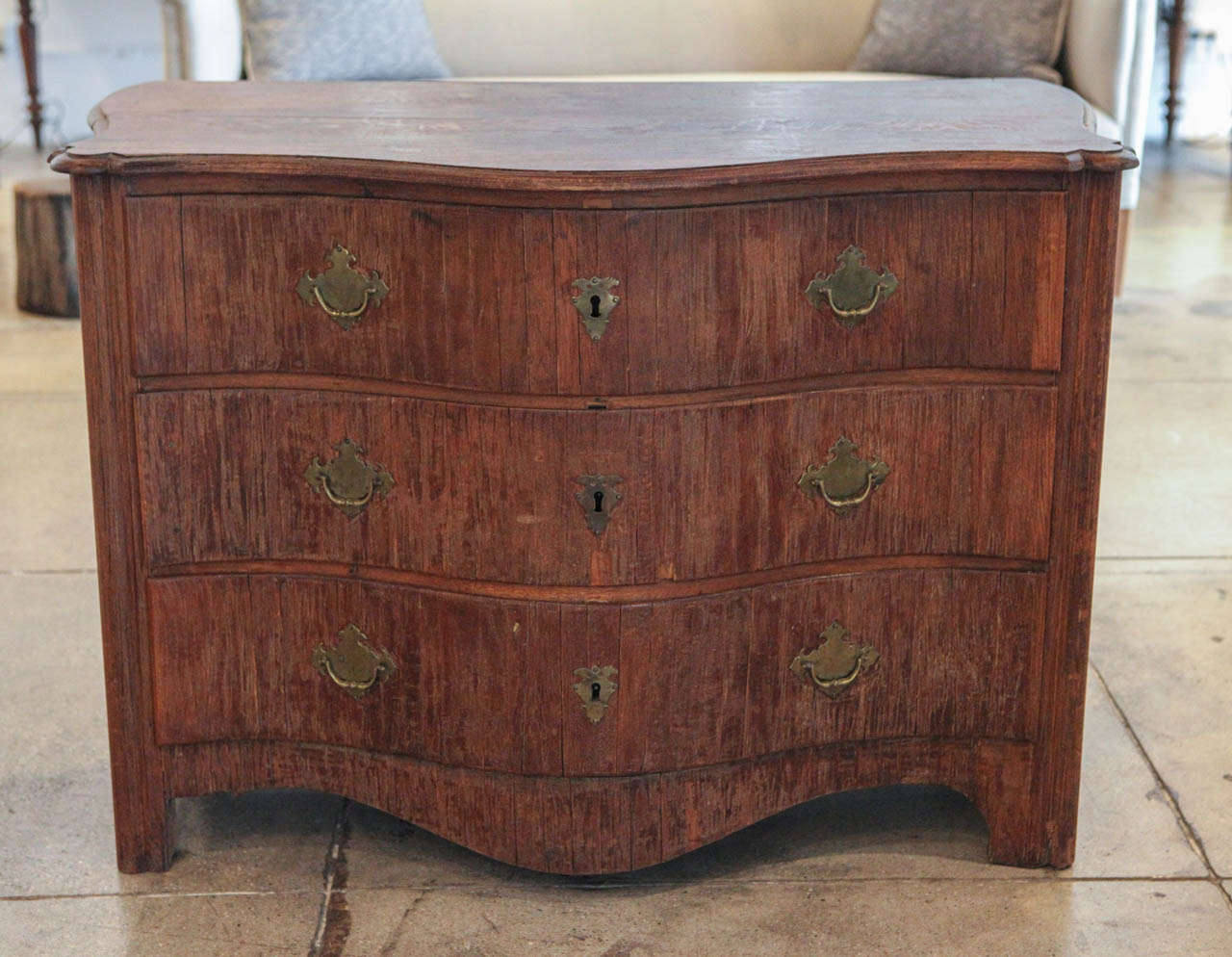 A Curved Front Swedish Chest of Drawers, Early 19th Century at 1stDibs