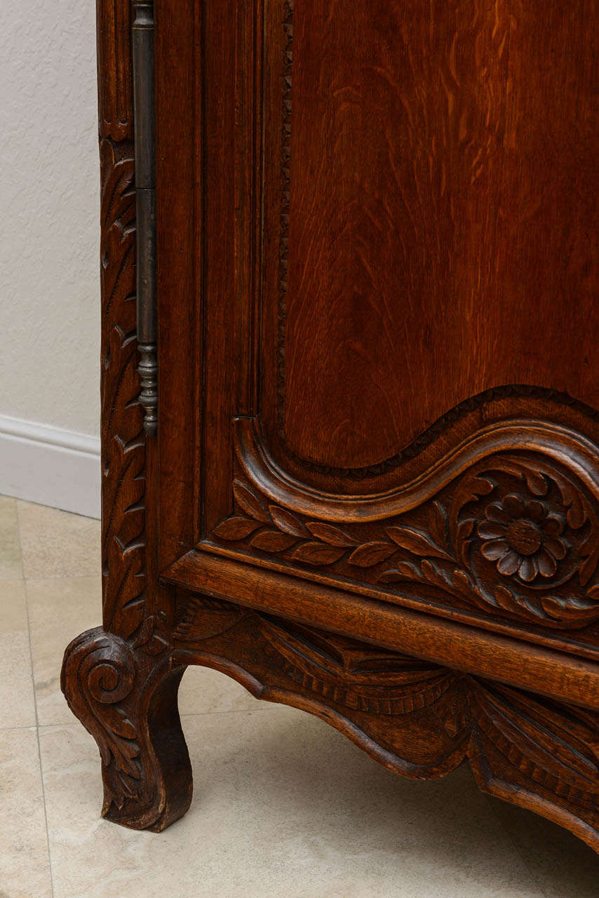 Oak French Two-Door Armoire, 19th Century For Sale
