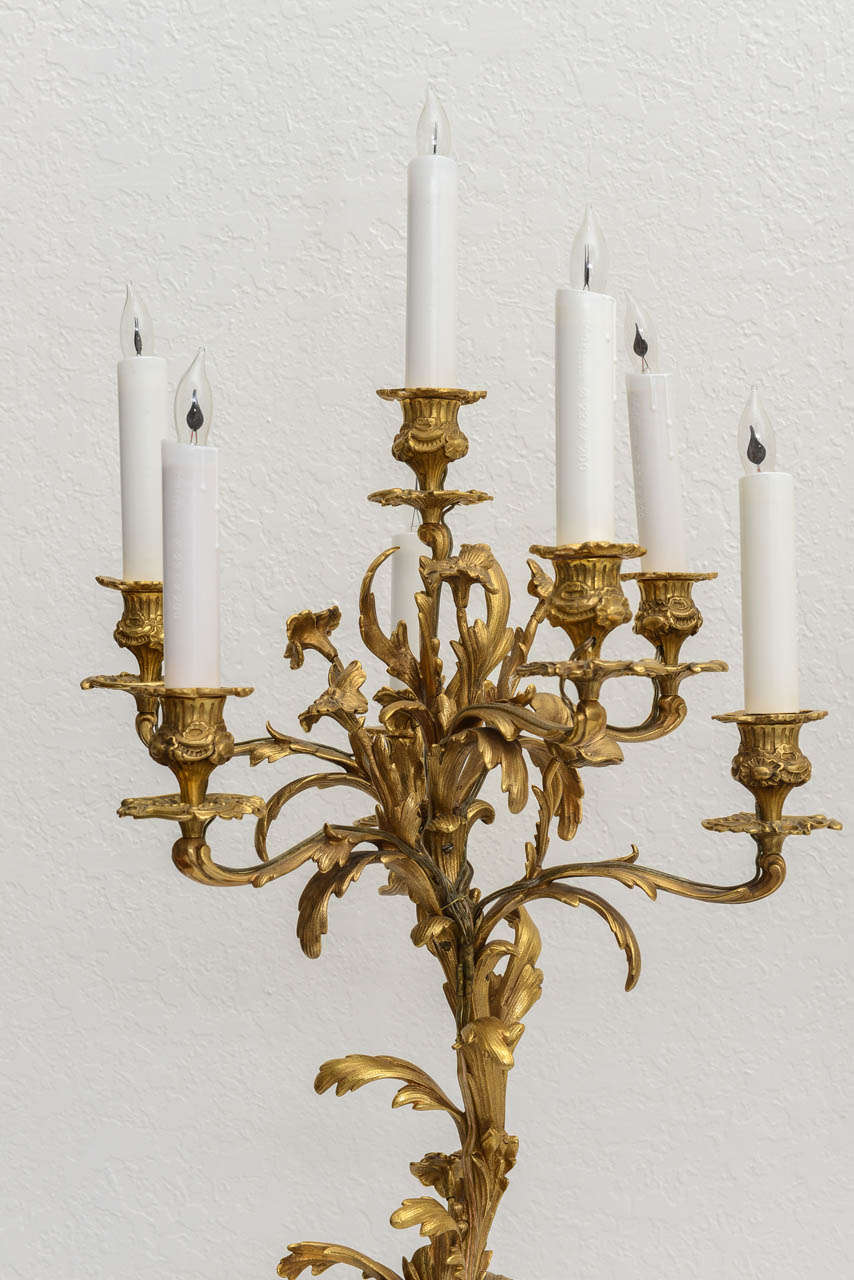 Pair of French Ormolu Candelabras, 19th Century In Good Condition In West Palm Beach, FL