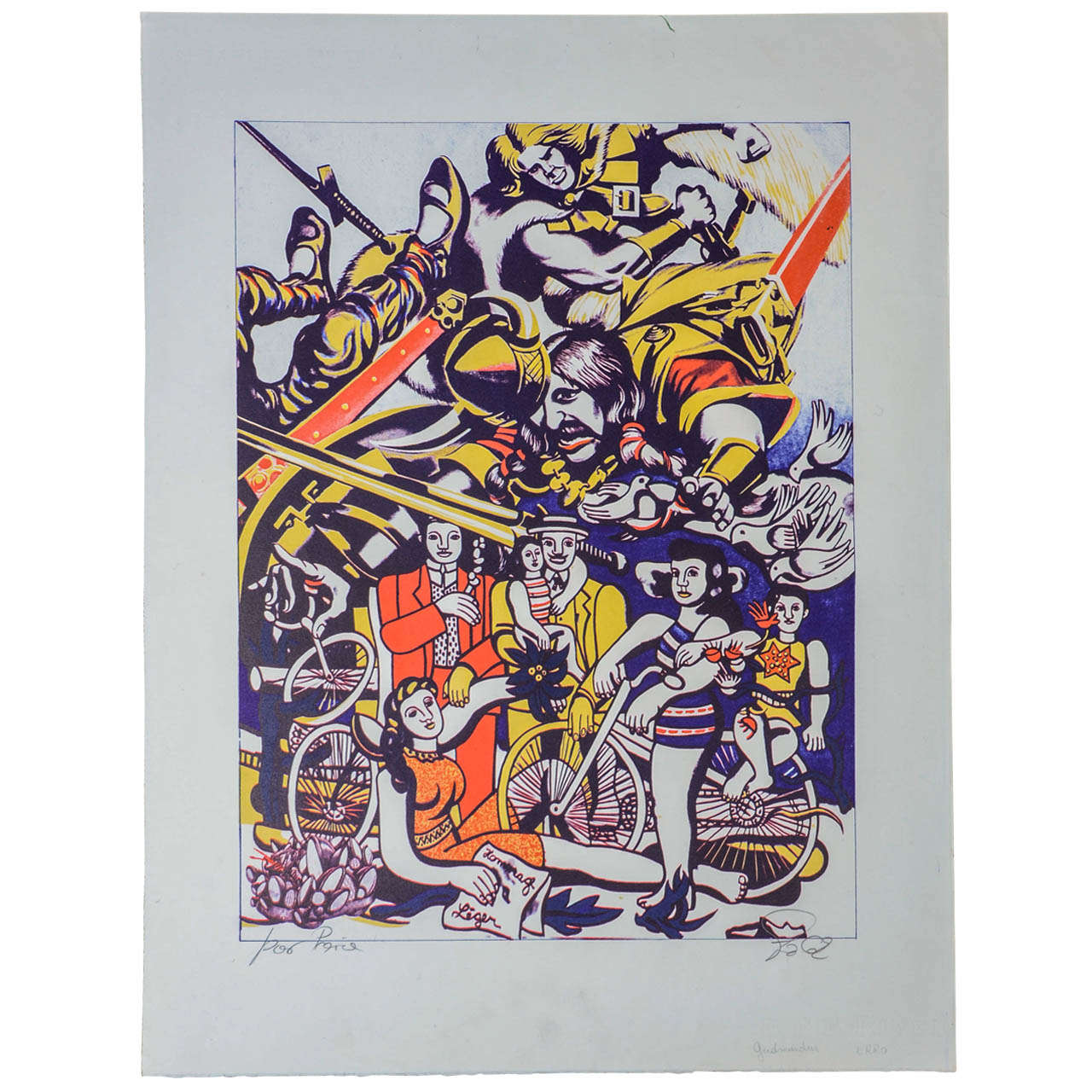 Color Lithograph by Erro For Sale
