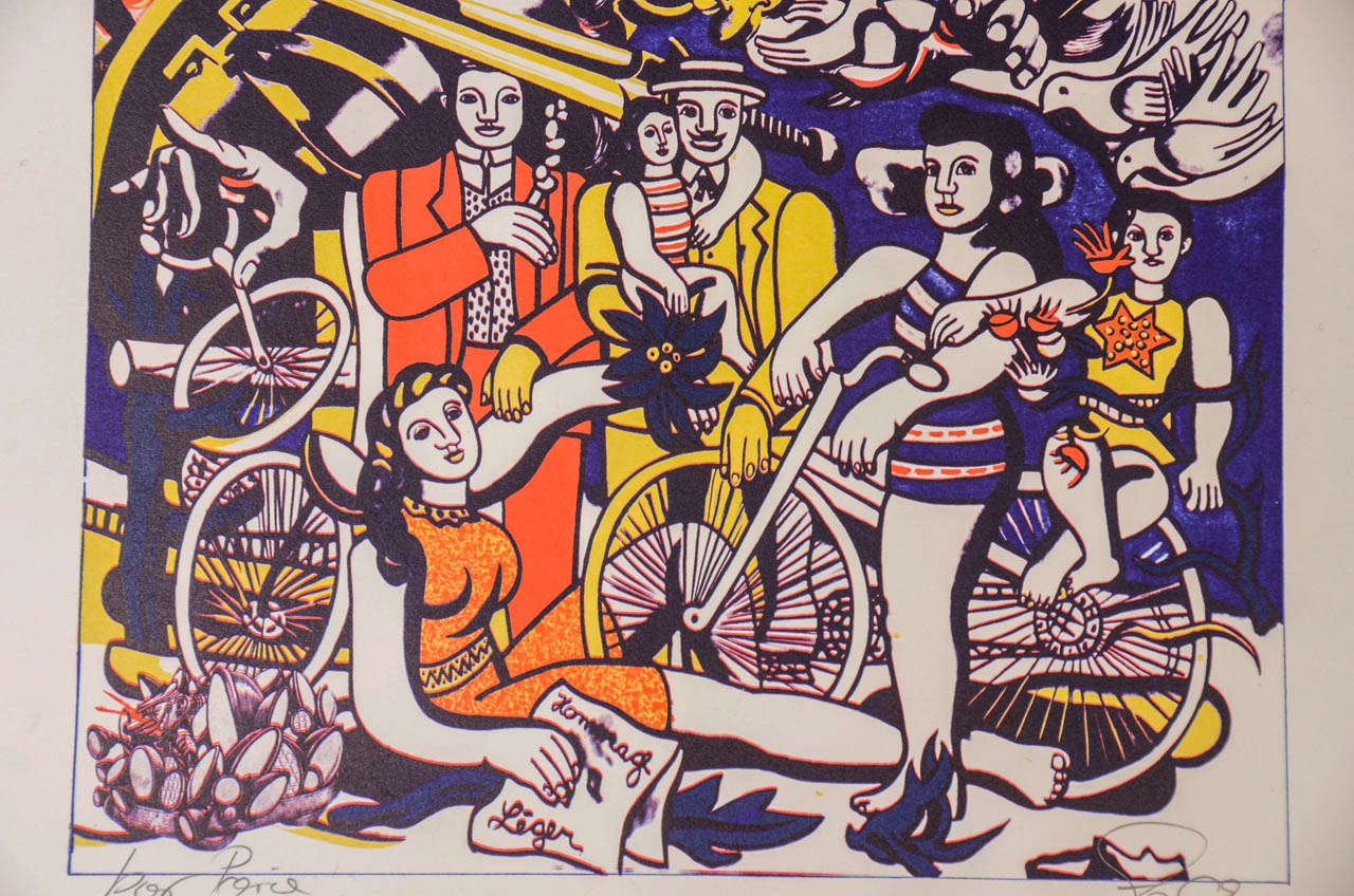 Mid-20th Century Color Lithograph by Erro For Sale