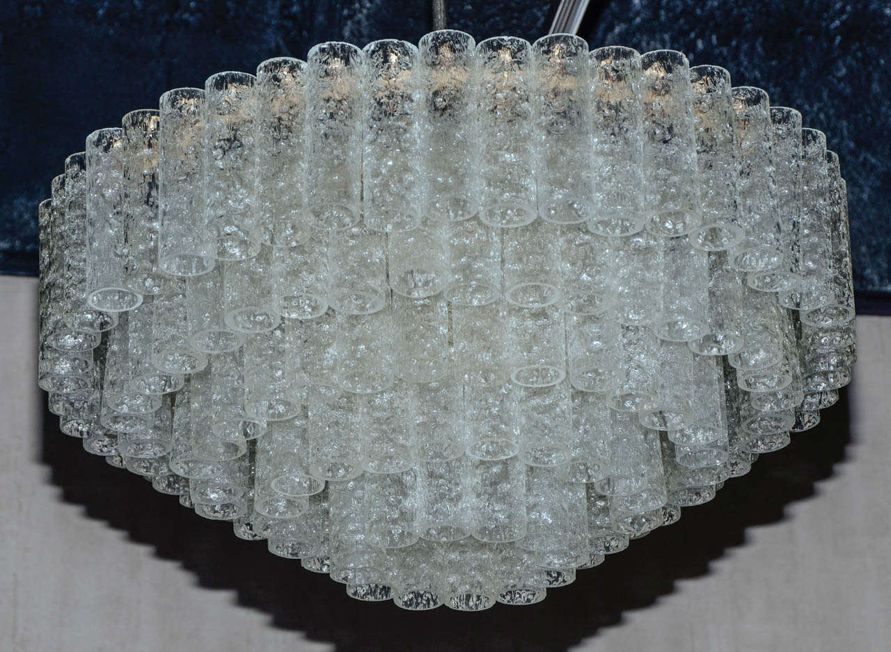 20th Century Pair of 1950s - 1960s Glass Chandeliers by Doria