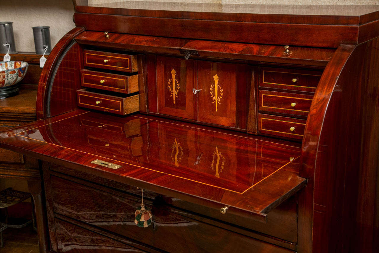 Austro-Hungarian Cylinder Desk In Excellent Condition In Woodbury, CT