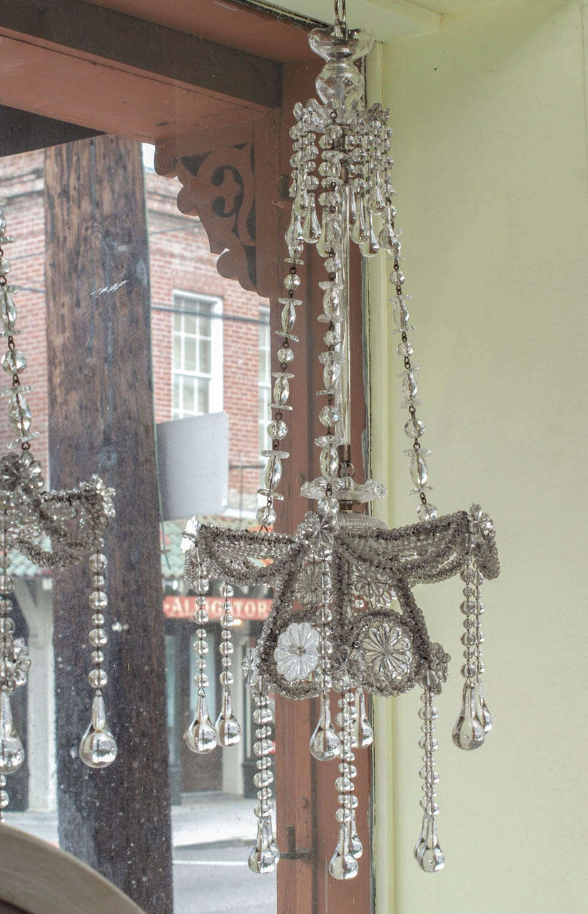 Pair of Crystal and Cut Glass Chandeliers, France, 19th/20th Centuries