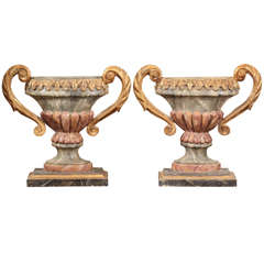 Pair of Ornamental Wood Vases