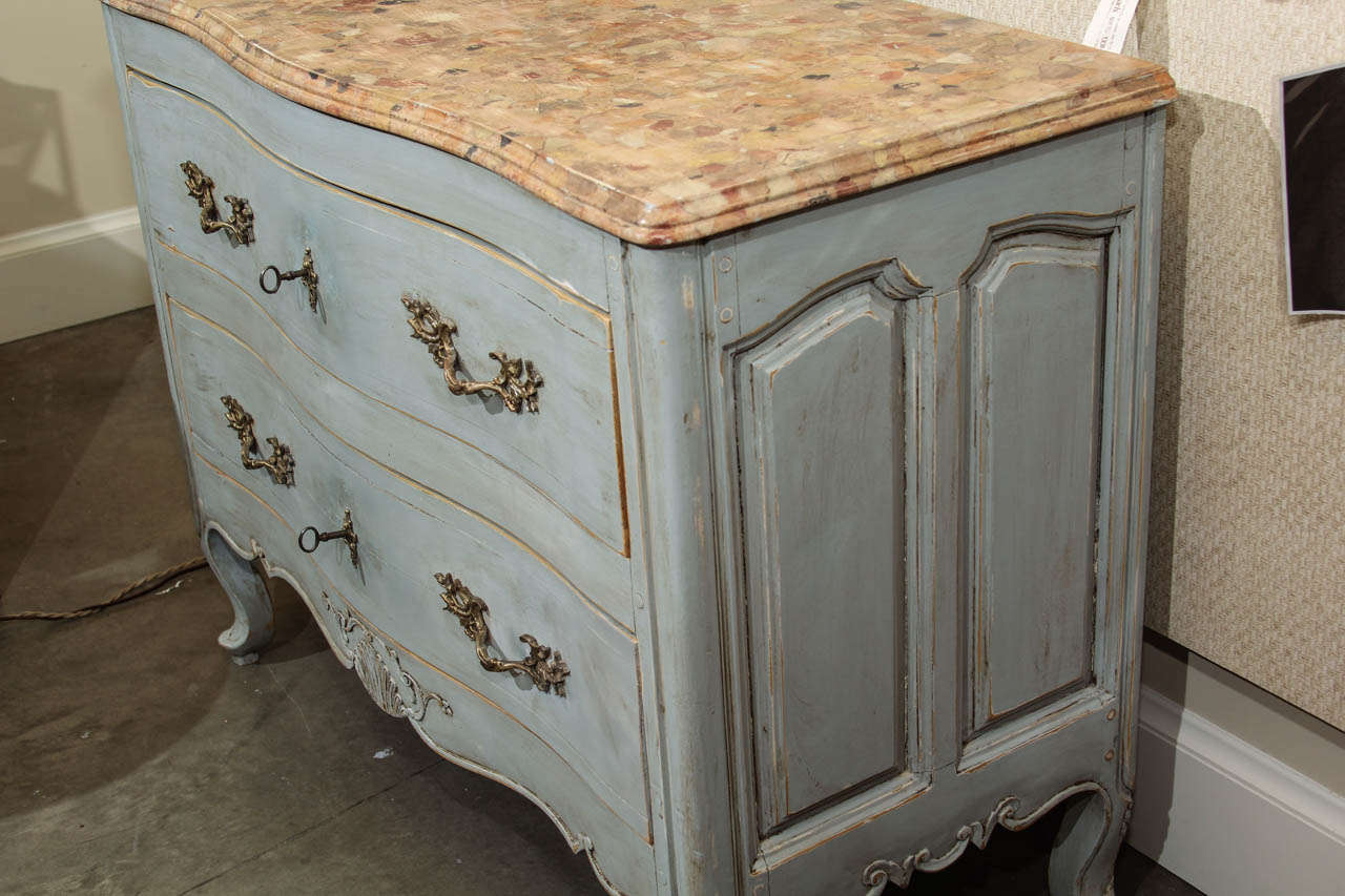 Mid-20th Century Painted Louis XV Style Chest For Sale