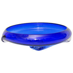 Murano Cobalt Bowl by Mauro Becchini 1992