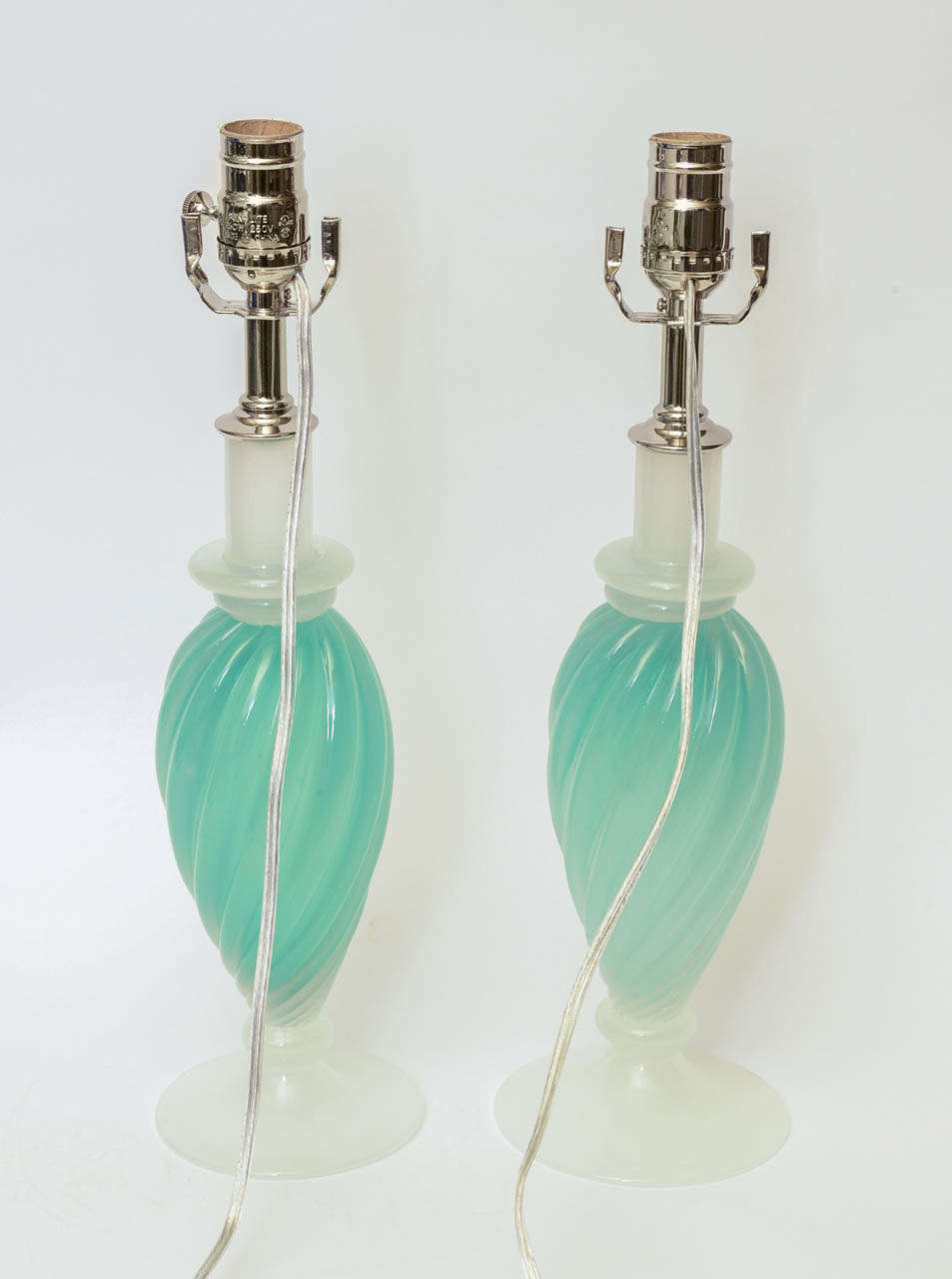 Pair of Handblown Murano Italian Glass Lamps 1