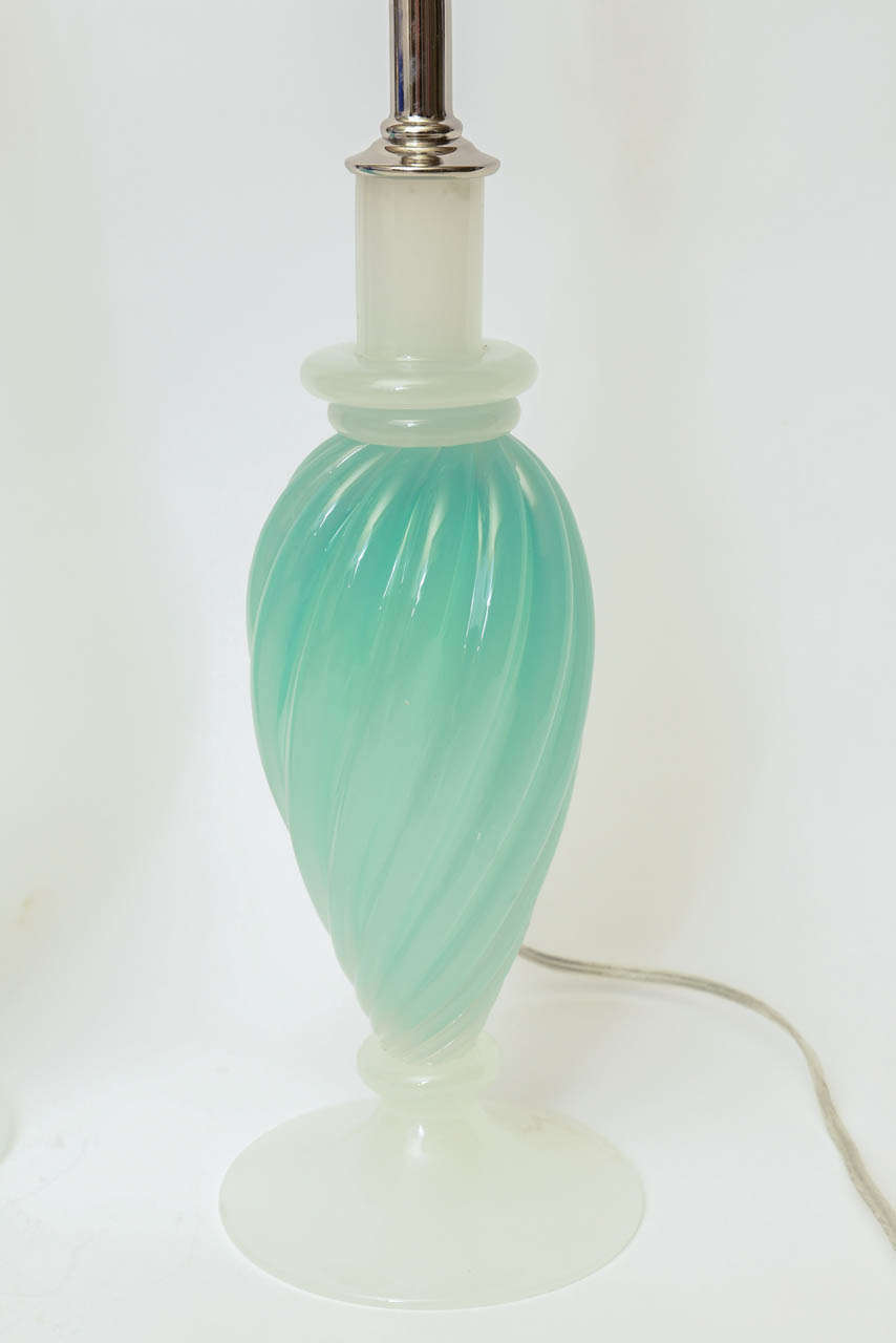 Pair of Handblown Murano Italian Glass Lamps 3