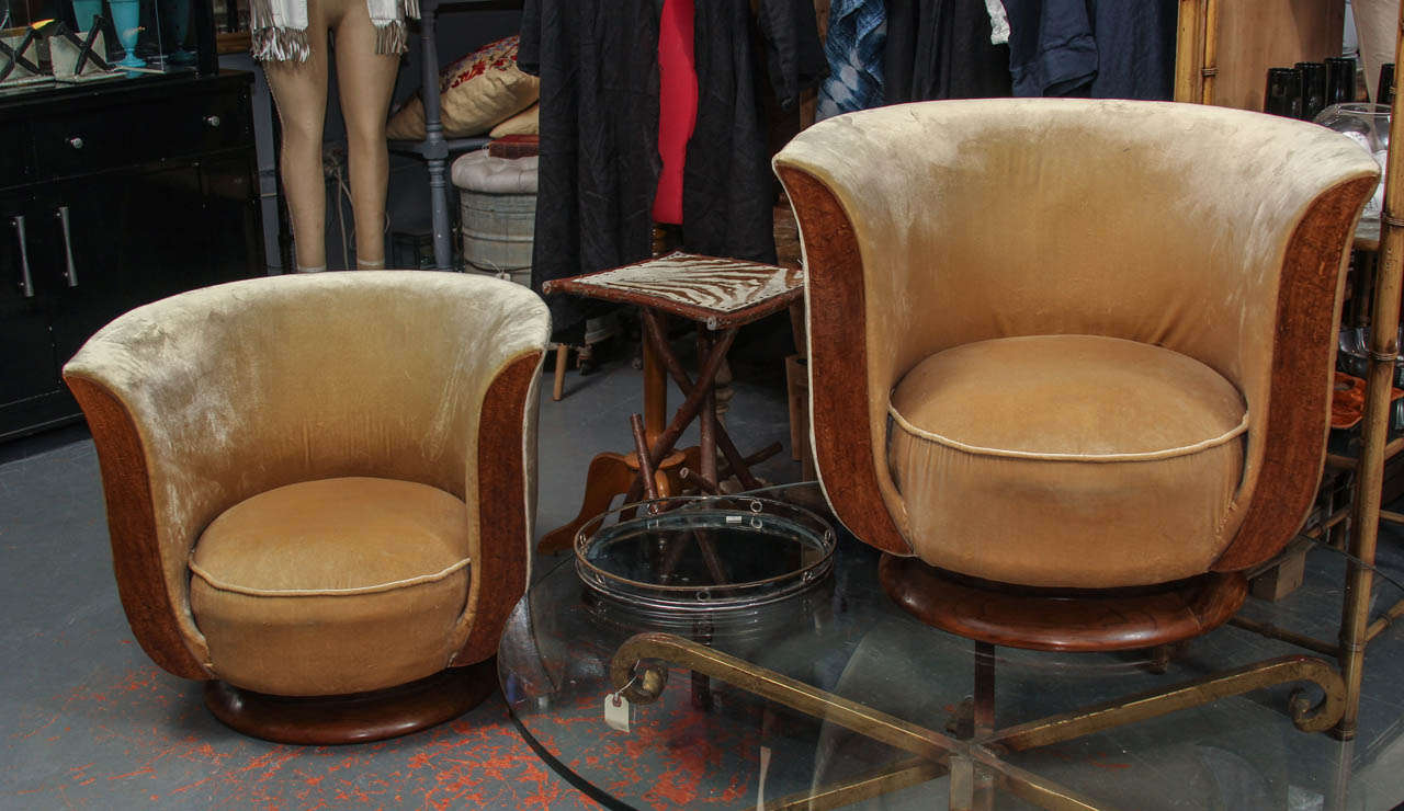 Pair of French Deco Hotel Club Chairs 3