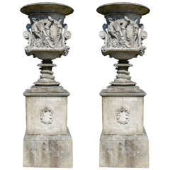 Pair of Milton Vases on Plinths
