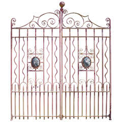 Pair of Grand Antique Wrought Iron Gates Pair of Grand Antique Wrought Iron Gates