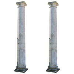 Antique Pair of Portland Stone Columns from a London Hospital