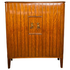 Osvaldo Borsani Buffet with Bronze Handles by Lucio Fontana