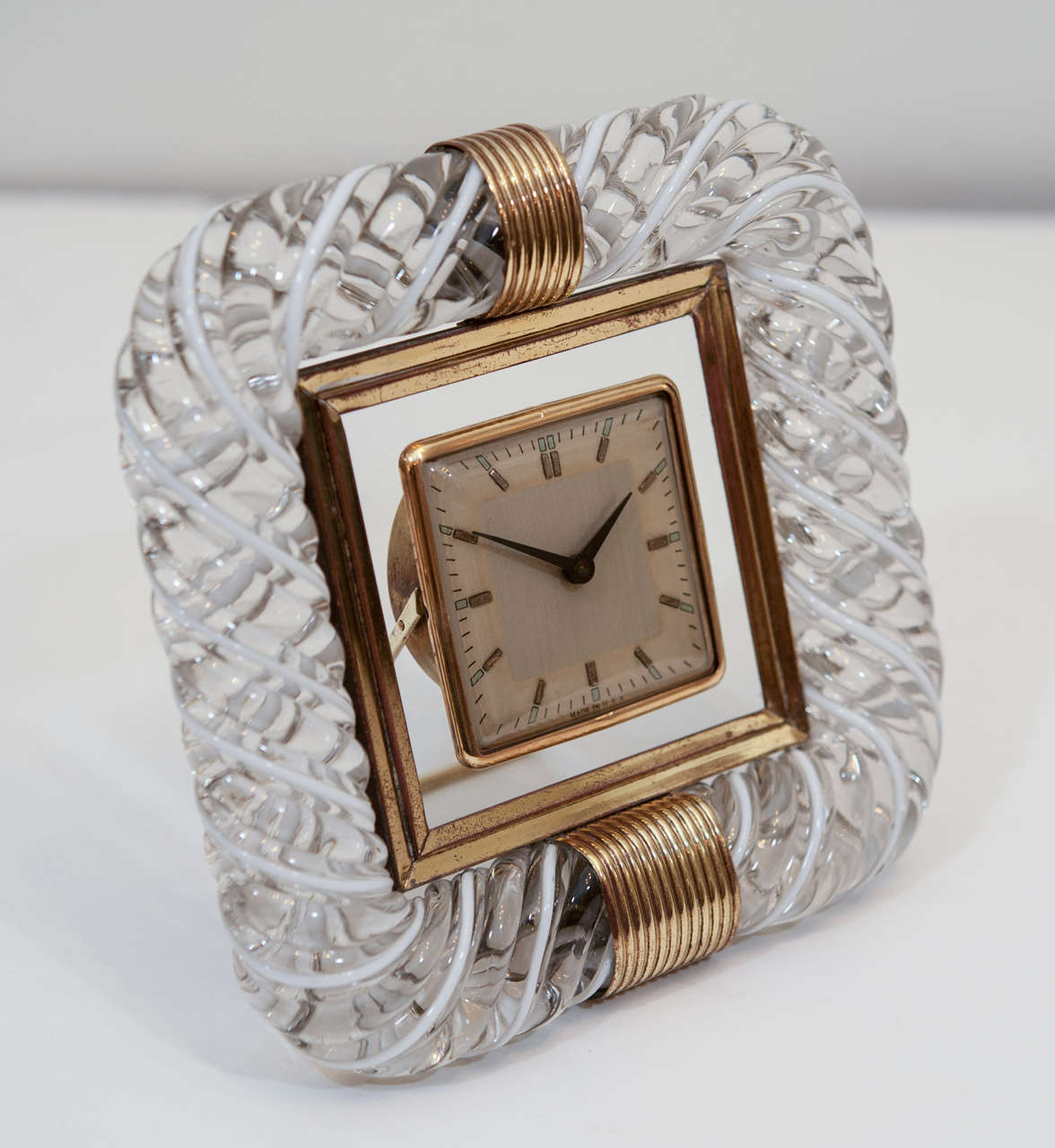 Clock with Murano Frame After Seguso