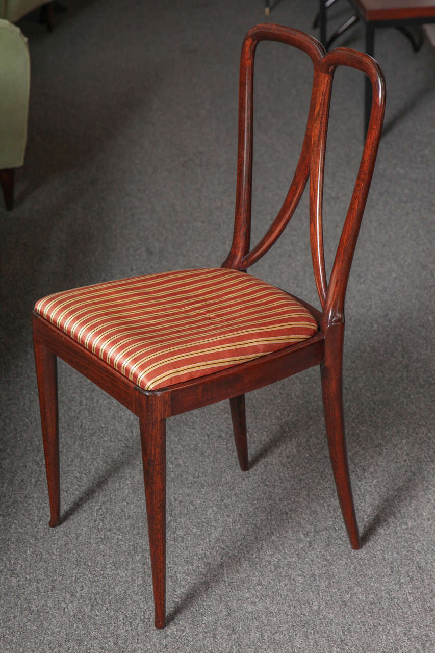 Mahogany Set of Eight Dining Chairs by Guglielmo Ulrich For Sale