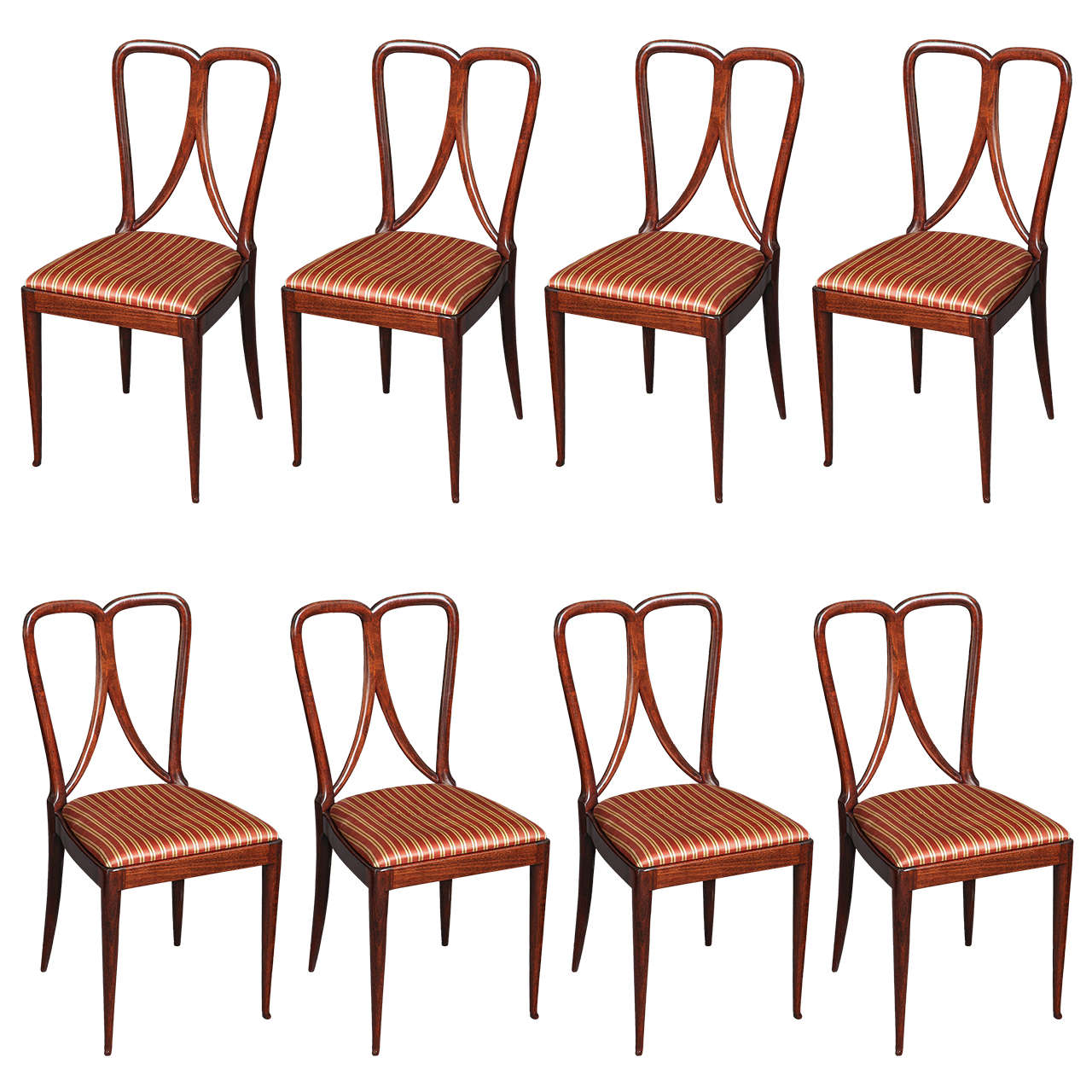 Set of Eight Dining Chairs by Guglielmo Ulrich For Sale