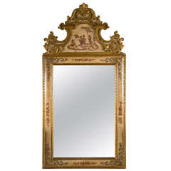 Fine Chinoiserie Paint Decorated Mirror Manner of Maison Jansen