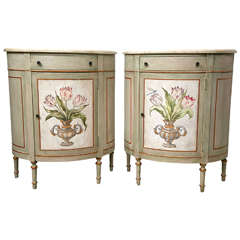 Pair of Demi Lune Bedside Stands -  End Tables