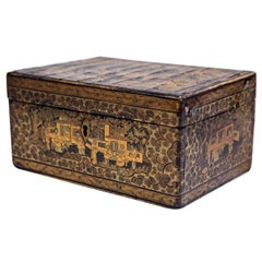 19th Century Chinoiserie Antique Humidor Jewelry Box