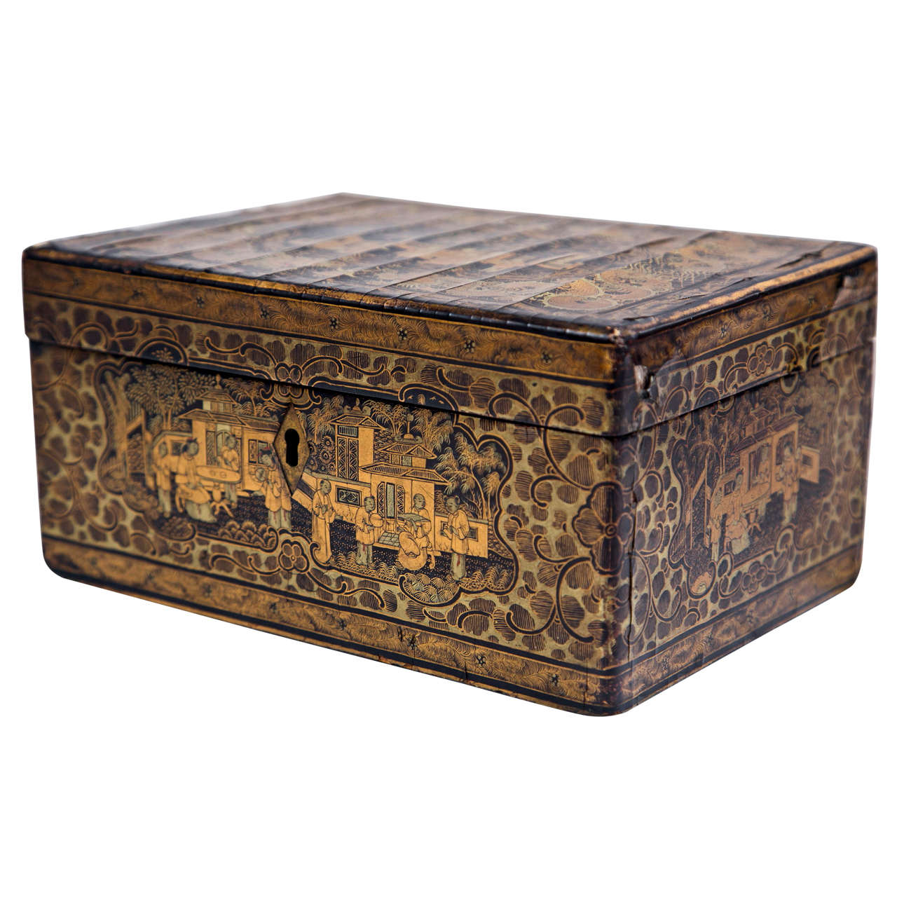 19th Century Chinoiserie Antique Humidor Jewelry Box at 1stDibs